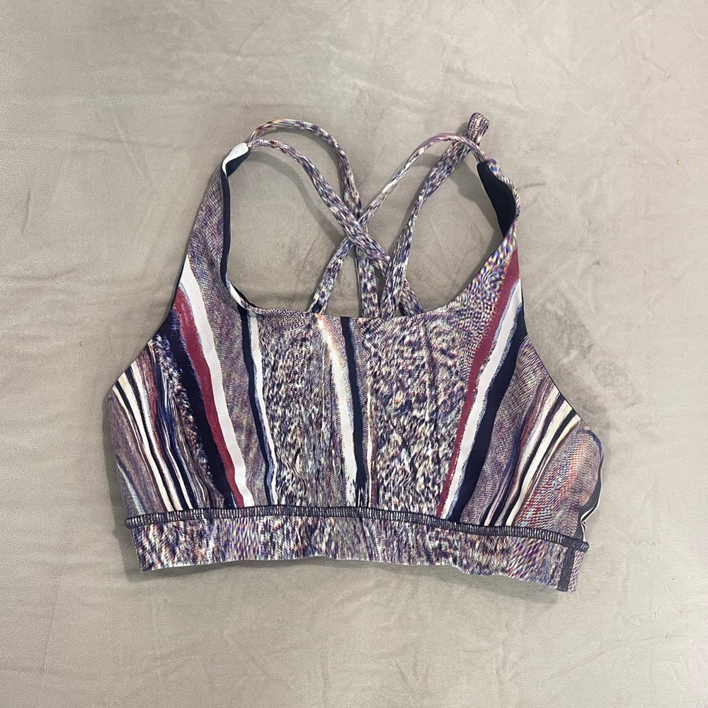 Lululemon energy sports bra. purple multi color